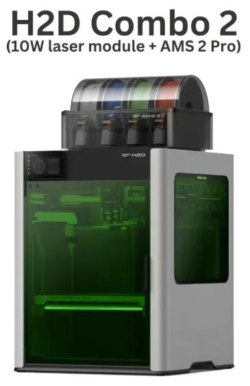 Bambu Lab H2D 3D Printer (10W Laser Module + AMS 2 Pro)